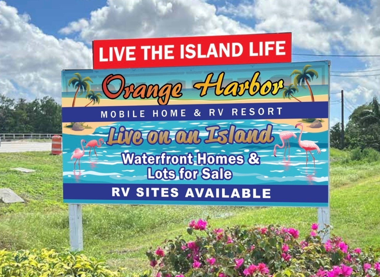 Orange Harbor Sign - Landscape Orange Harbor